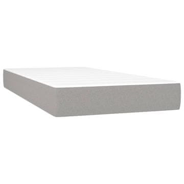 Vidaxl Vzmetnica z žepkasto vzmetjo svetlo siva 80x200x20 cm blago
