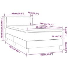 Vidaxl Box spring postelja z vzmetnico siva 90x200 cm umetno usnje