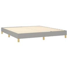 Vidaxl Box spring postelja z vzmetnico LED sv. siva 160x200 cm blago