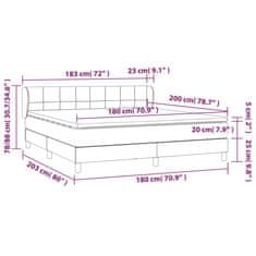 Vidaxl Box spring postelja z vzmetnico temno siva 180x200 cm blago