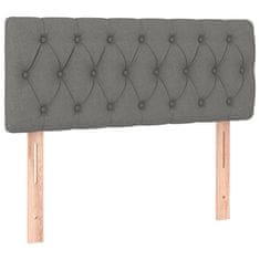 Vidaxl Box spring postelja z vzmetnico temno siva 90x190 cm blago