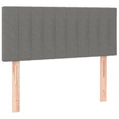 Vidaxl Box spring postelja z vzmetnico LED temno siva 100x200 cm blago