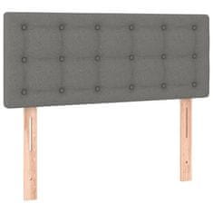 Vidaxl Box spring postelja z vzmetnico LED temno siva 100x200 cm blago