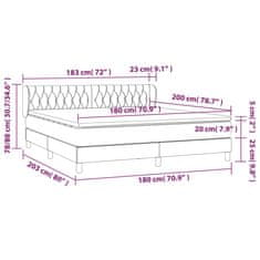 Vidaxl Box spring postelja z vzmetnico krem 180x200 cm blago