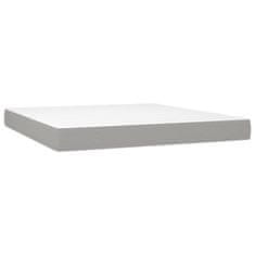 Vidaxl Box spring postelja z vzmetnico LED sv. siva 180x200 cm blago