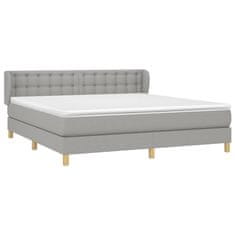 Vidaxl Box spring postelja z vzmetnico svetlo siva 160x200 cm žamet