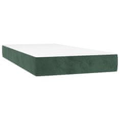Greatstore Box spring postelja z vzmetnico temno zelen 120x190 cm žamet
