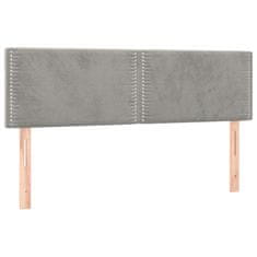 Vidaxl Box spring postelja z vzmetnico svetlo siva 140x200 cm žamet