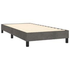 Greatstore Box spring postelja z vzmetnico temno siv 90x190 cm žamet