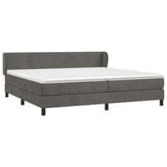 Vidaxl Box spring postelja z vzmetnico temno siva 200x200 cm žamet