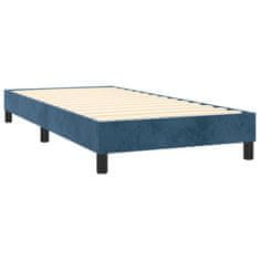 Vidaxl Box spring postelja z vzmetnico LED temno modra 90x200 cm žamet
