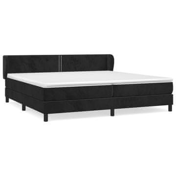 Vidaxl Box spring postelja z vzmetnico črna 200x200 cm žamet