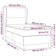 Vidaxl Box spring postelja z vzmetnico črna 100x200 cm blago