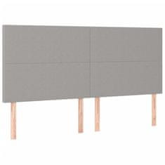 Vidaxl Box spring postelja z vzmetnico svetlo siva 200x200 cm blago
