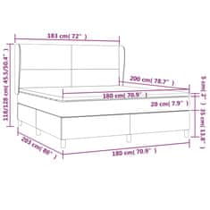 Vidaxl Box spring postelja z vzmetnico krem 180x200 cm blago