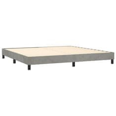 Greatstore Box spring postelja z vzmetnico svetlo siva 200x200 cm žamet