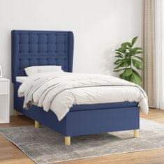 Vidaxl Box spring postelja z vzmetnico modra 80x200 cm blago
