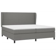 Vidaxl Box spring postelja z vzmetnico temno siva 200x200 cm blago