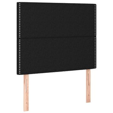 Vidaxl Vzglavje postelje črno 100x5x118/128 cm blago