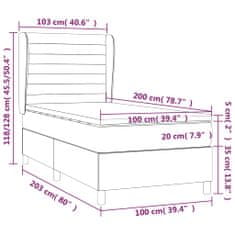 Vidaxl Box spring postelja z vzmetnico temno siva 100x200 cm blago