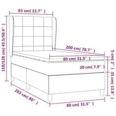 Vidaxl Box spring postelja z vzmetnico temno zelena 80x200 cm žamet