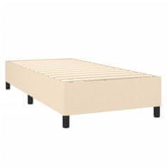 Vidaxl Box spring postelja z vzmetnico LED krem 90x200 cm blago