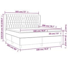 Vidaxl Box spring postelja z vzmetnico temno siva 180x200 cm blago