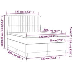 Vidaxl Box spring postelja z vzmetnico modra 140x200 cm blago