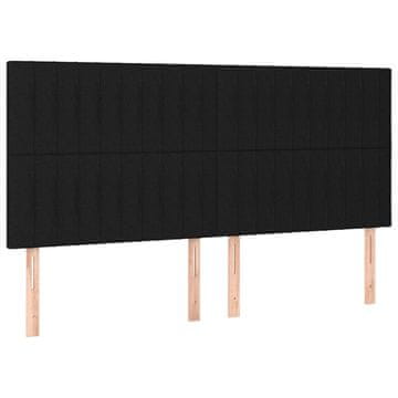 Vidaxl Vzglavje postelje črno 200x5x118/128 cm blago