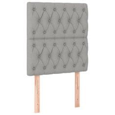 Vidaxl Box spring postelja z vzmetnico LED svetlo siva 80x200 cm blago