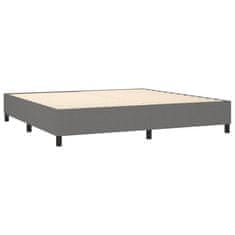 Vidaxl Box spring postelja z vzmetnico LED temno siva 200x200 cm blago