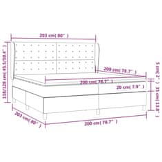 Vidaxl Box spring postelja z vzmetnico krem 200x200 cm blago