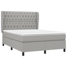 Vidaxl Box spring postelja z vzmetnico svetlo siva 140x200 cm blago