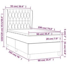 Vidaxl Box spring postelja z vzmetnico črn 90x190 cm blago