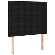 Vidaxl Box spring postelja z vzmetnico LED črna 90x200 cm blago