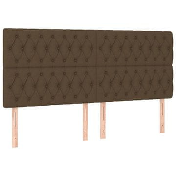 Vidaxl Vzglavje postelje temno rjavo 200x7x118/128 cm blago