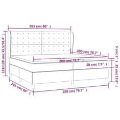 Vidaxl Box spring postelja z vzmetnico svetlo siva 200x200 cm blago