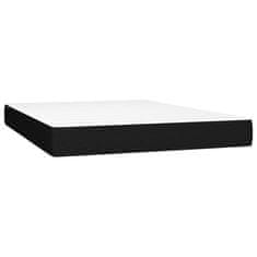 Vidaxl Box spring postelja z vzmetnico LED črna 140x200 cm blago