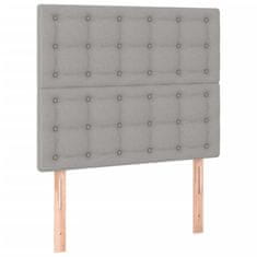 Vidaxl Box spring postelja z vzmetnico svetlo siv 100x200 cm blago