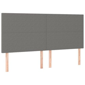 Vidaxl Vzglavje postelje temno sivo 180x5x118/128 cm blago
