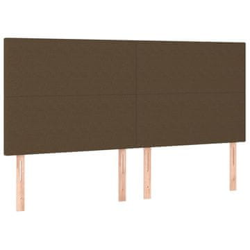 Vidaxl Vzglavje postelje temno rjavo 180x5x118/128 cm blago