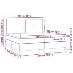 Vidaxl Box spring postelja z vzmetnico krem 200x200 cm blago
