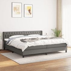Vidaxl Box spring postelja z vzmetnico temno siva 200x200 cm blago