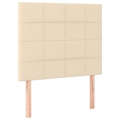 Vidaxl Box spring postelja z vzmetnico LED krem 80x200 cm blago