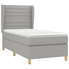 Vidaxl Box spring postelja z vzmetnico svetlo siva 80x200 cm blago