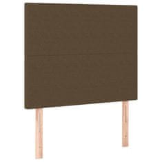 Vidaxl Box spring postelja z vzmetnico temno rjava 90x200 cm blago