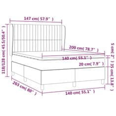 Vidaxl Box spring postelja z vzmetnico temno rjava 140x200 cm blago