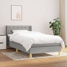 Vidaxl Box spring postelja z vzmetnico svetlo siva 80x200 cm blago