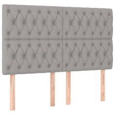 Vidaxl Box spring postelja z vzmetnico svetlo siva 140x200 cm blago