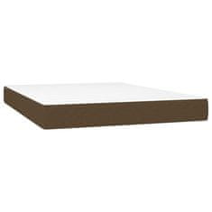 Vidaxl Box spring postelja z vzmetnico temno rjav 140x190 cm blago